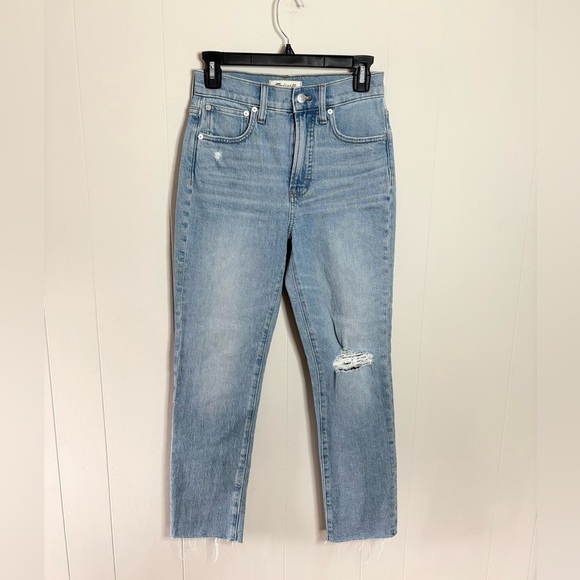 Madewell the perfect vintage jeans size 24 light wash raw hem high rise - Picture 3 of 10